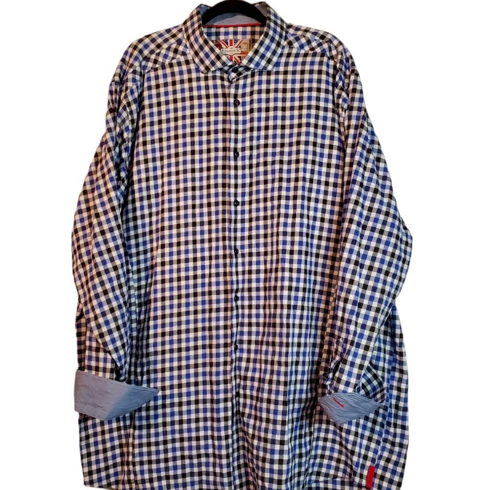 7 Downie St London 3X Blue/White Buttoned down shirt